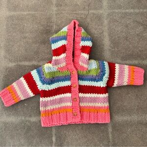 GAP Multicolor Stripe Knit Baby Hoodie
